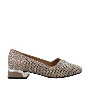 Stylowe czółenka skórzane damskie Sandway F31100-35 taupe