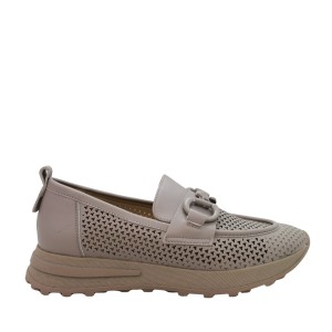 Półbuty damskie ażurowe wsuwane Sandway F5525-5 taupe