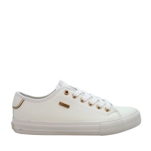 Stylowe sneakersy ze złotymi wstawkami BigStar TT274022 białe
